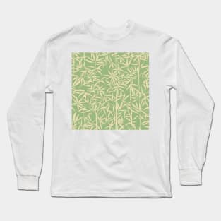 Cozy Garden with Bamboo / Minimalist Plants on Vintage Mint Green Long Sleeve T-Shirt